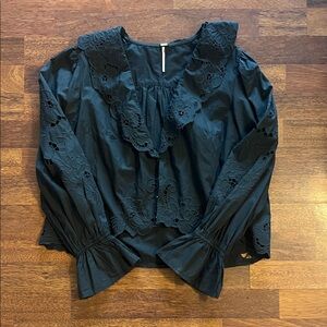 Free People Black/Grey Women's Lace Top size XS